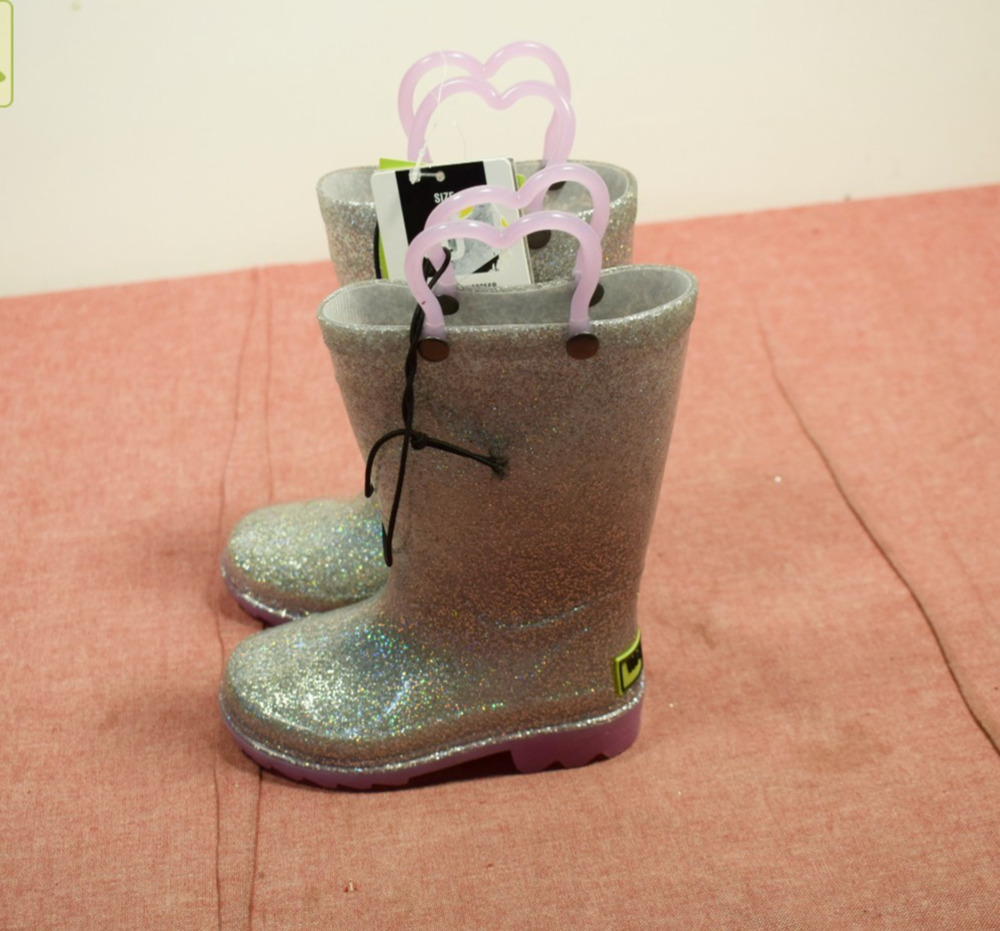 Western Chief Toddler Abby Glitter Lighted Rain Boots Size 6